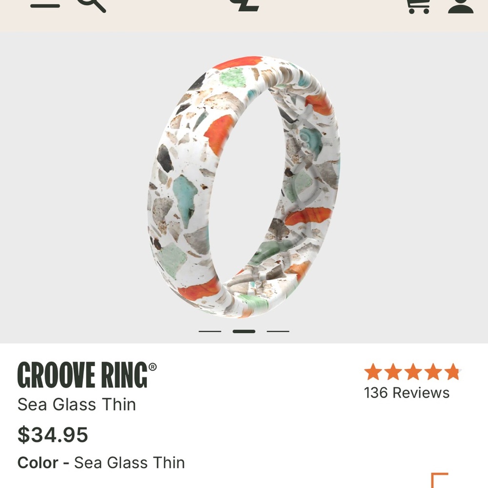 Groove life silicone ring in sea glass.